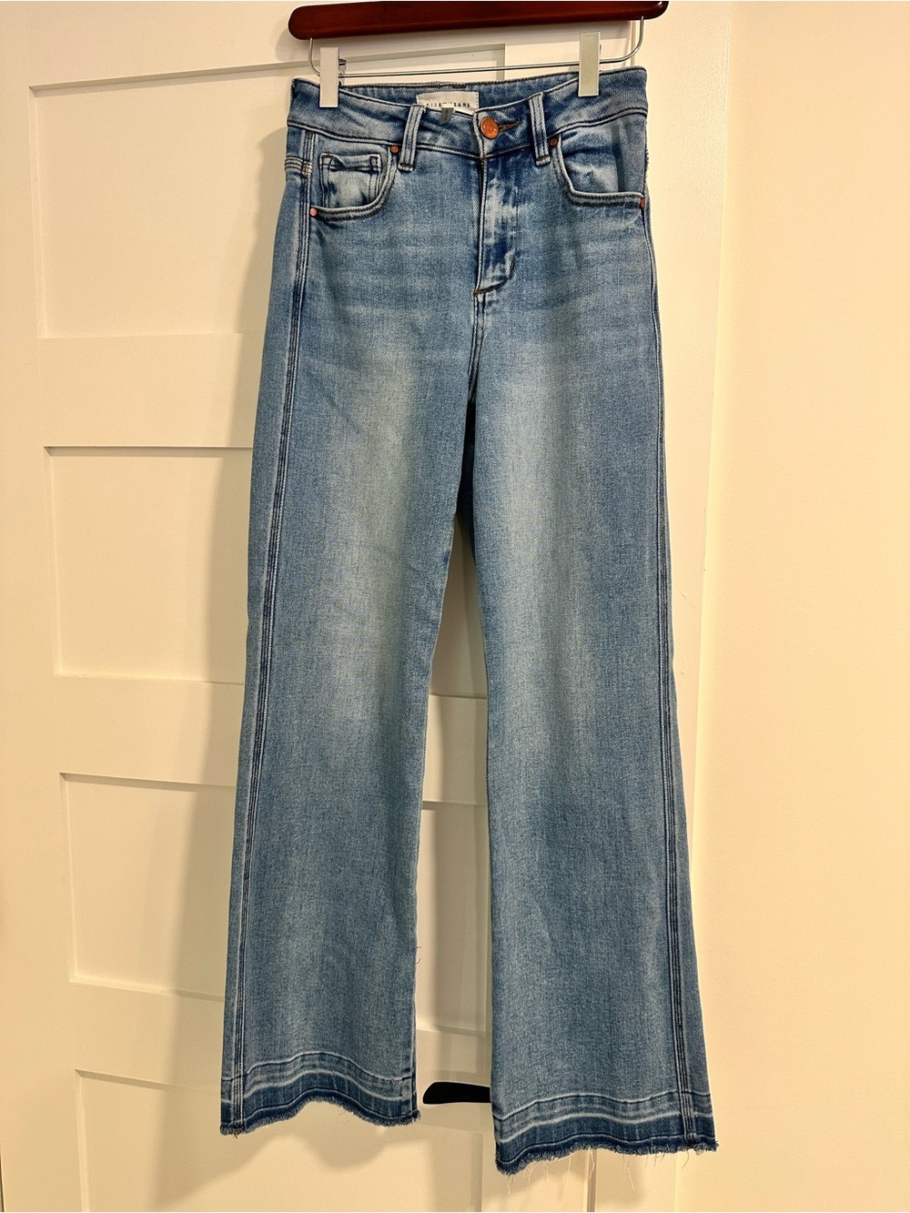 Women’s Light Blue Distressed Hem Risen Brand Jeans